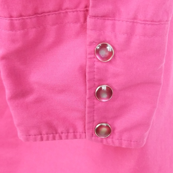 H bar C Western Shirt w/ Red Pearl Snaps - Picture 4 of 5